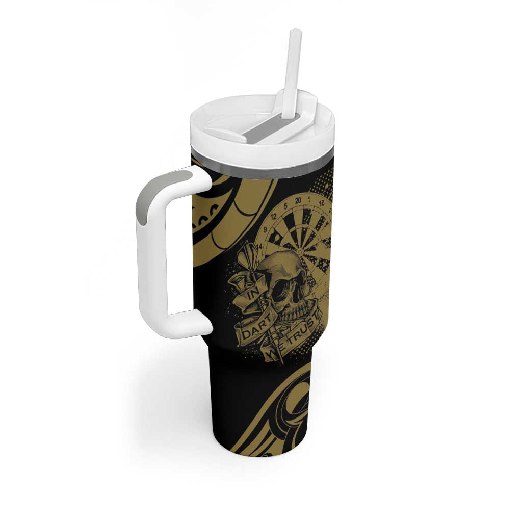 New Zealand Darts Tumbler With Handle Skull In Dart We Trust Maori Pattern - Aussie Hoodie