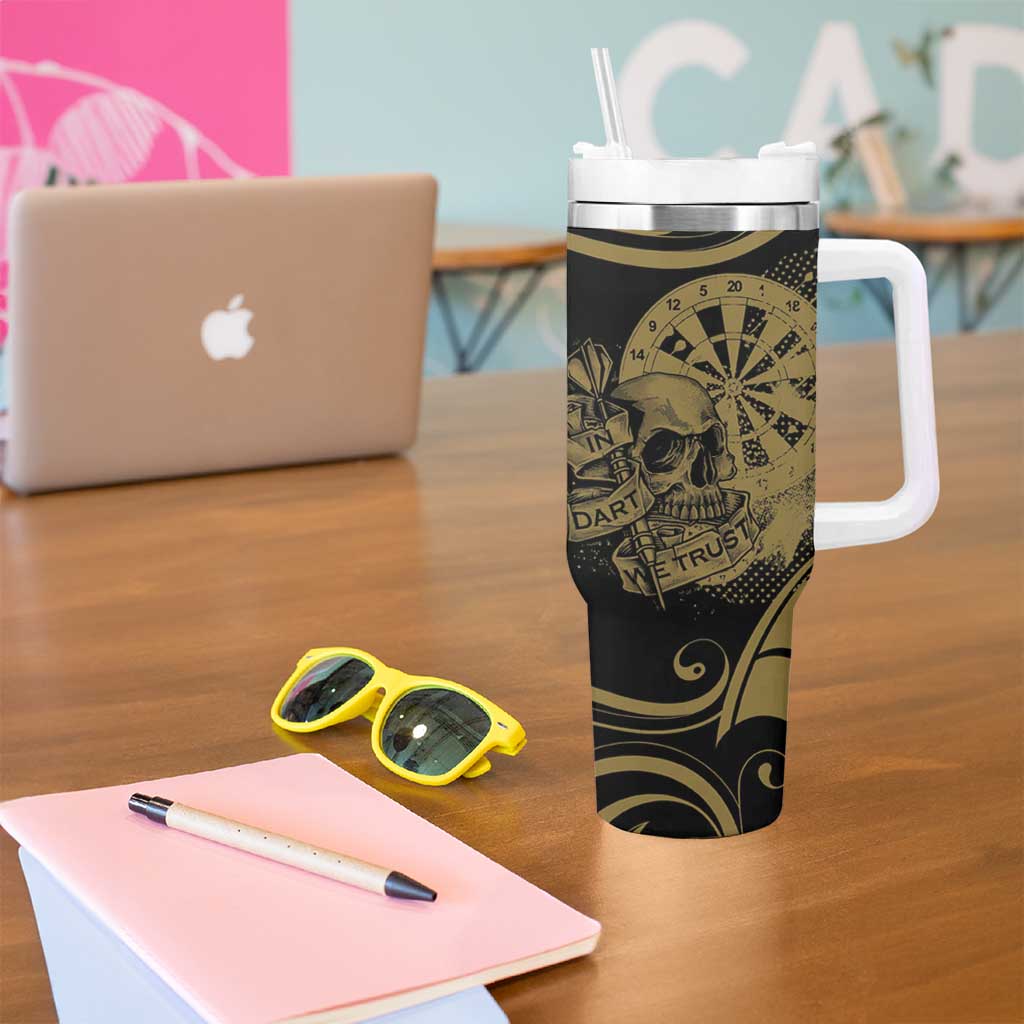 New Zealand Darts Tumbler With Handle Skull In Dart We Trust Maori Pattern - Aussie Hoodie