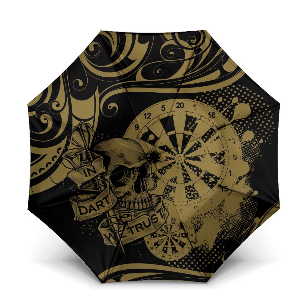 New Zealand Darts Umbrella Skull In Dart We Trust Maori Pattern - Aussie Hoodie