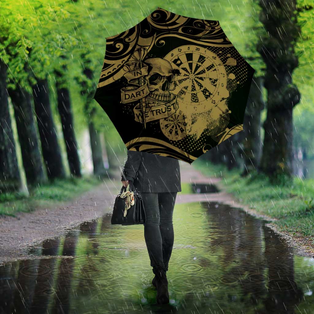 New Zealand Darts Umbrella Skull In Dart We Trust Maori Pattern - Aussie Hoodie