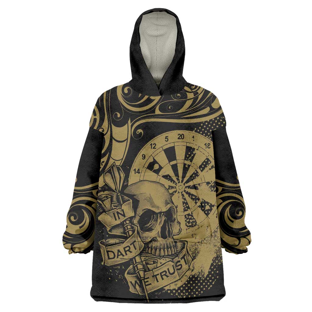 New Zealand Darts Wearable Blanket Hoodie Skull In Dart We Trust Maori Pattern - Aussie Hoodie