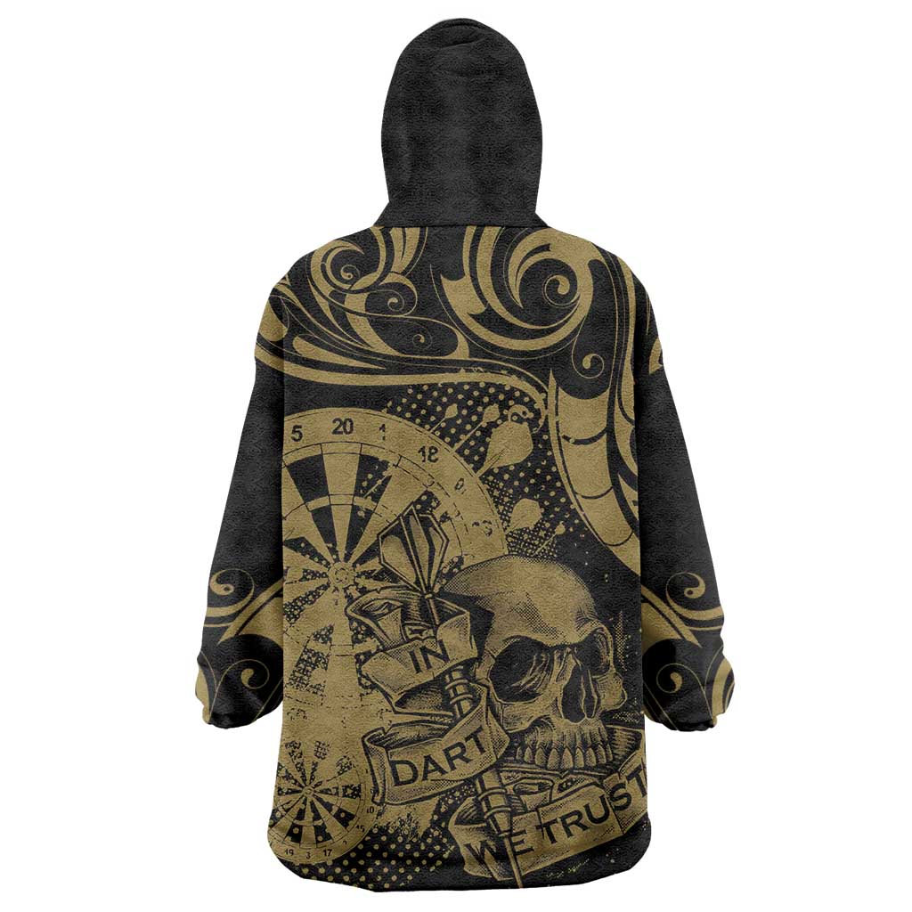 New Zealand Darts Wearable Blanket Hoodie Skull In Dart We Trust Maori Pattern - Aussie Hoodie