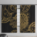 New Zealand Darts Window Curtain Skull In Dart We Trust Maori Pattern - Aussie Hoodie