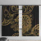 New Zealand Darts Window Curtain Skull In Dart We Trust Maori Pattern - Aussie Hoodie