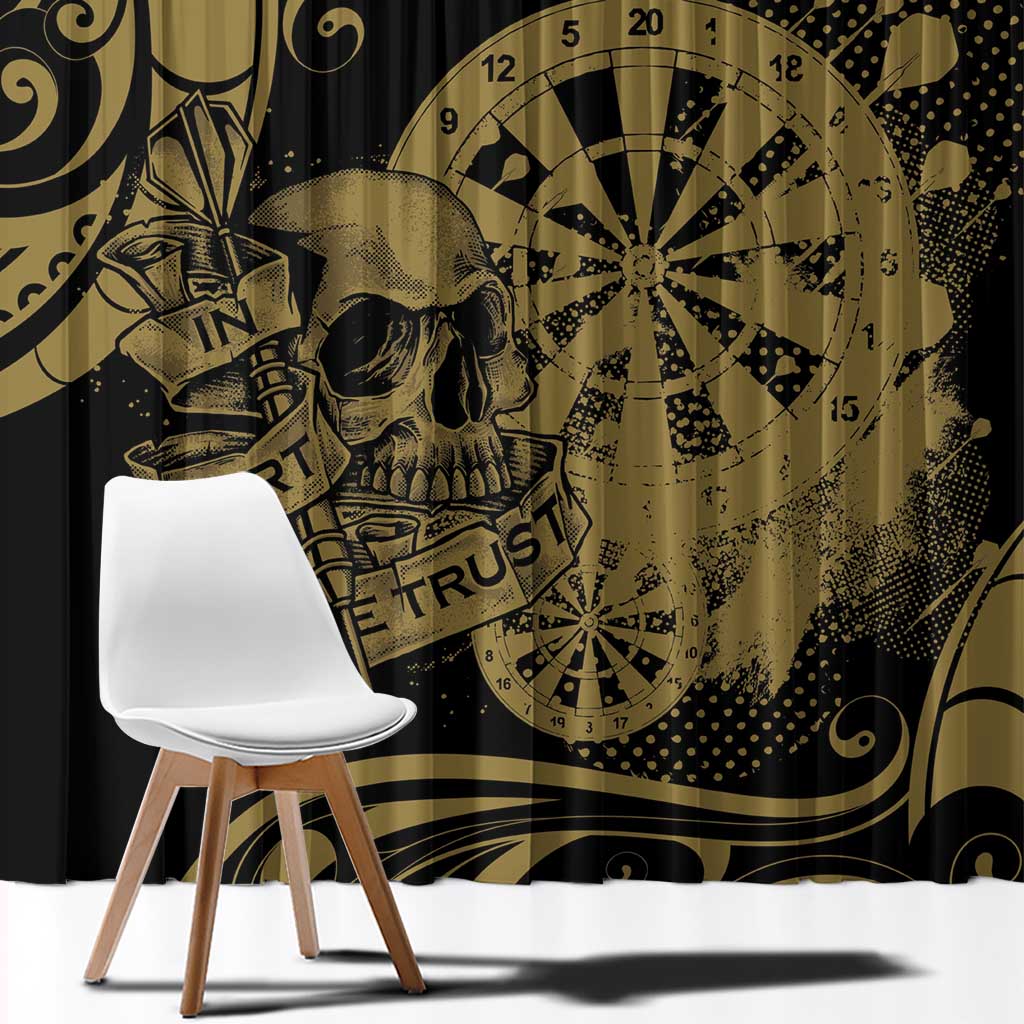 New Zealand Darts Window Curtain Skull In Dart We Trust Maori Pattern - Aussie Hoodie