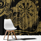 New Zealand Darts Window Curtain Skull In Dart We Trust Maori Pattern - Aussie Hoodie