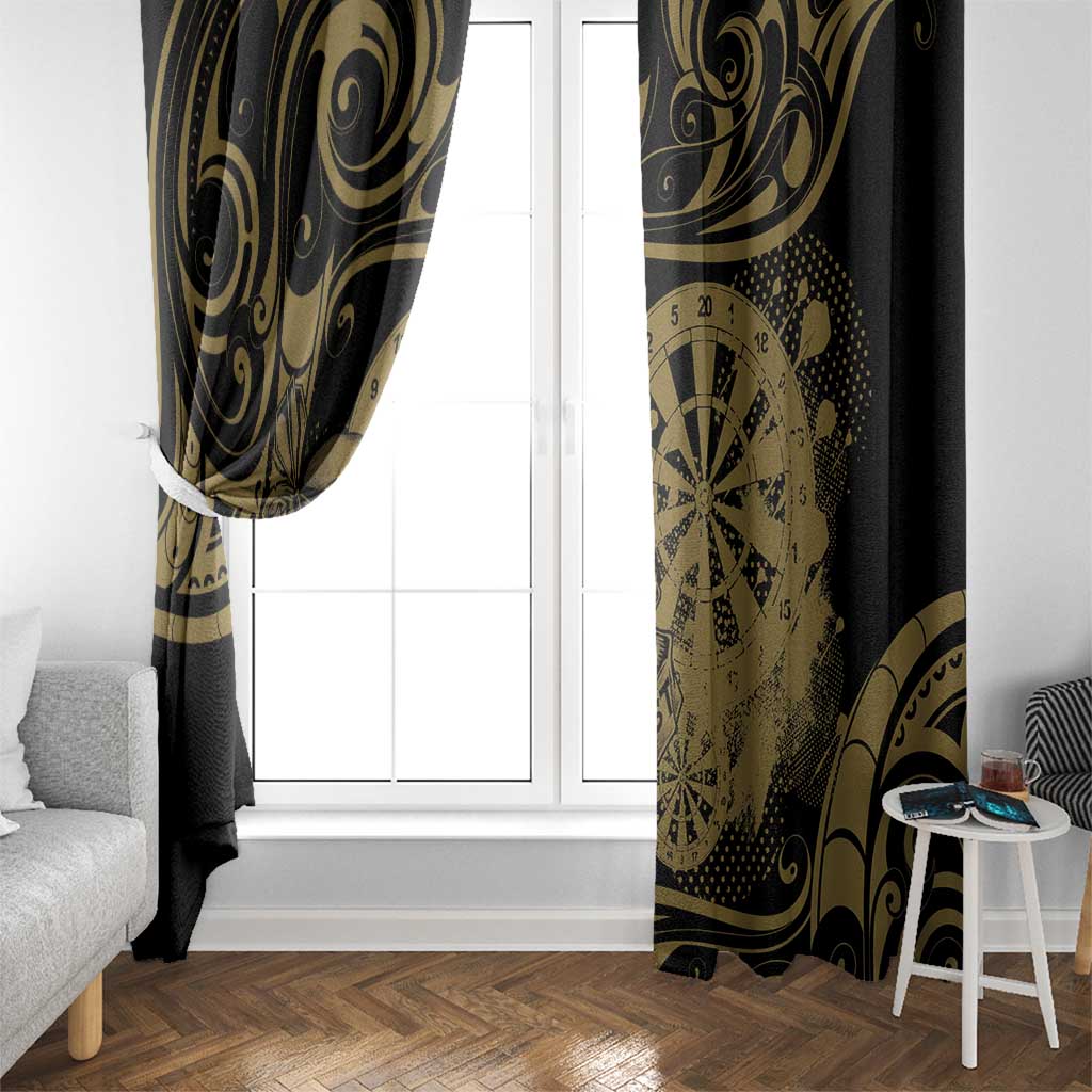 New Zealand Darts Window Curtain Skull In Dart We Trust Maori Pattern - Aussie Hoodie
