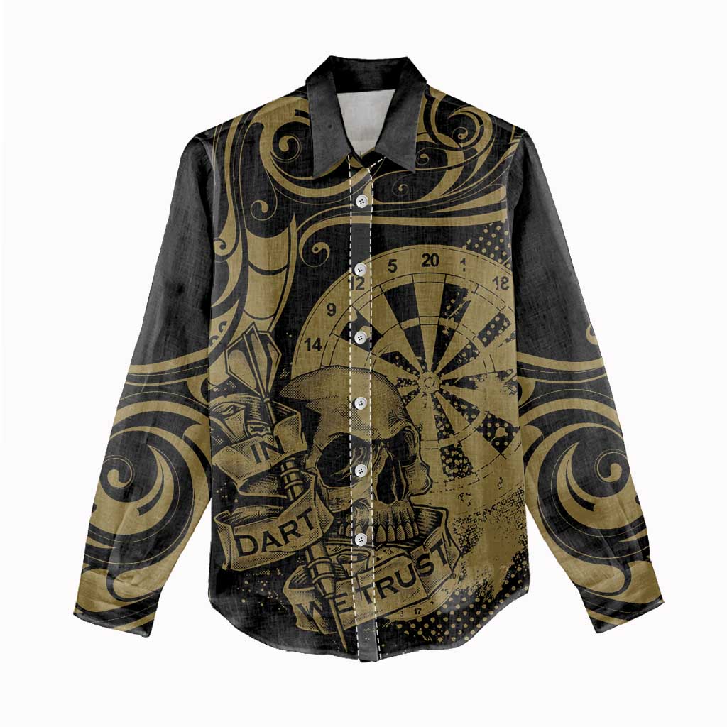 New Zealand Darts Women Casual Shirt Skull In Dart We Trust Maori Pattern - Aussie Hoodie