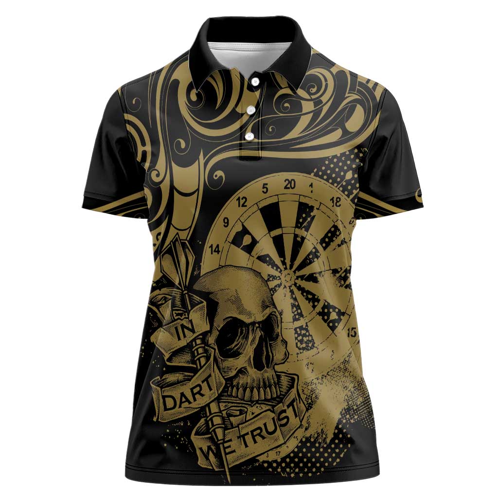 New Zealand Darts Women Polo Shirt Skull In Dart We Trust Maori Pattern - Aussie Hoodie