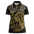 New Zealand Darts Women Polo Shirt Skull In Dart We Trust Maori Pattern - Aussie Hoodie
