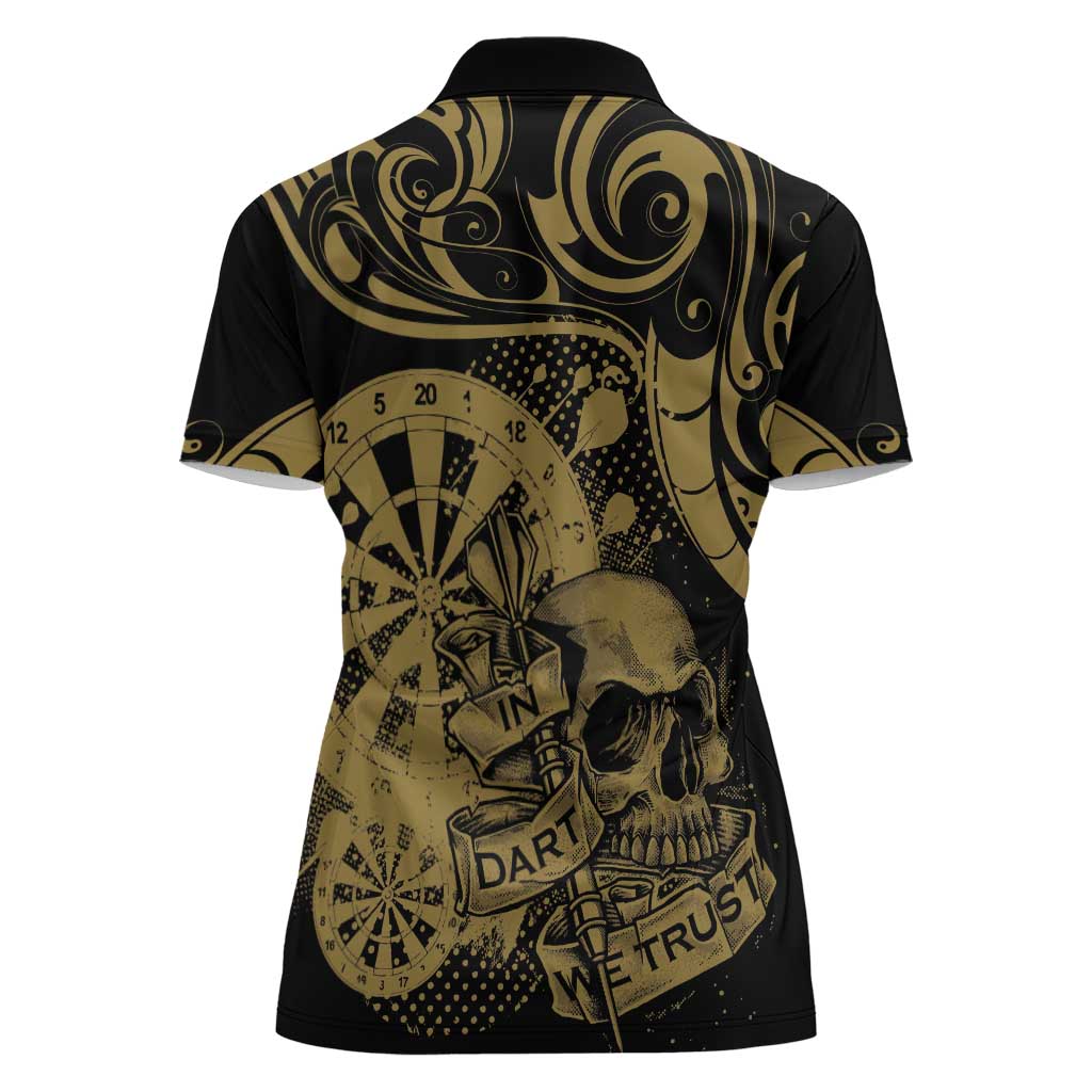 New Zealand Darts Women Polo Shirt Skull In Dart We Trust Maori Pattern - Aussie Hoodie