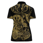 New Zealand Darts Women Polo Shirt Skull In Dart We Trust Maori Pattern - Aussie Hoodie