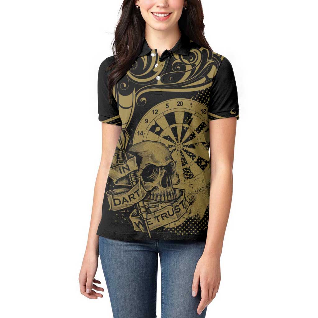 New Zealand Darts Women Polo Shirt Skull In Dart We Trust Maori Pattern - Aussie Hoodie