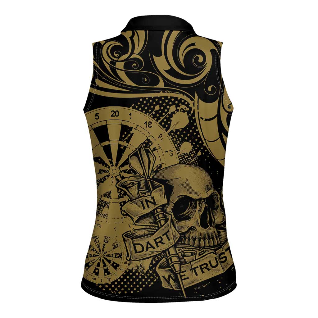 New Zealand Darts Women Sleeveless Polo Shirt Skull In Dart We Trust Maori Pattern - Aussie Hoodie