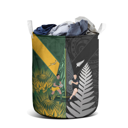 New Zealand and South Africa Rugby Laundry Basket Ultimate Rivalry All Black Springboks