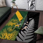 New Zealand and South Africa Rugby Area Rug Ultimate Rivalry All Black Springboks