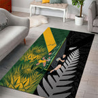 New Zealand and South Africa Rugby Area Rug Ultimate Rivalry All Black Springboks