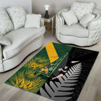 New Zealand and South Africa Rugby Area Rug Ultimate Rivalry All Black Springboks