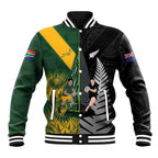 New Zealand and South Africa Rugby Custom Baseball Jacket Ultimate Rivalry All Black Springboks