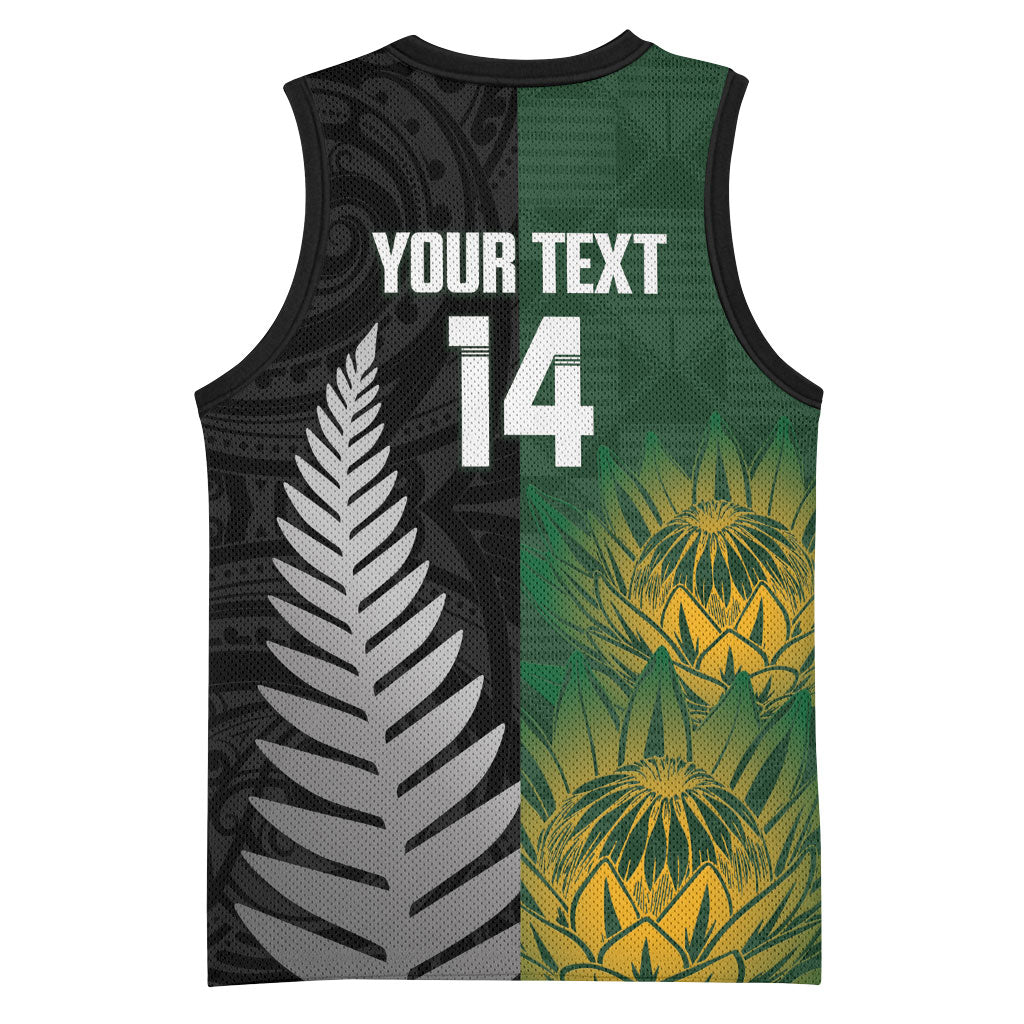 New Zealand and South Africa Rugby Custom Basketball Jersey Ultimate Rivalry All Black Springboks