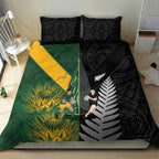 New Zealand and South Africa Rugby Bedding Set Ultimate Rivalry All Black Springboks