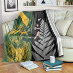 New Zealand and South Africa Rugby Blanket Ultimate Rivalry All Black Springboks