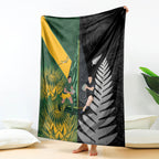 New Zealand and South Africa Rugby Blanket Ultimate Rivalry All Black Springboks