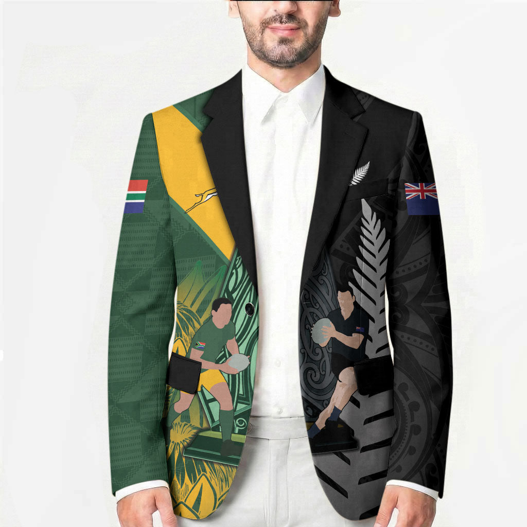 New Zealand and South Africa Rugby Custom Blazer Ultimate Rivalry All Black Springboks