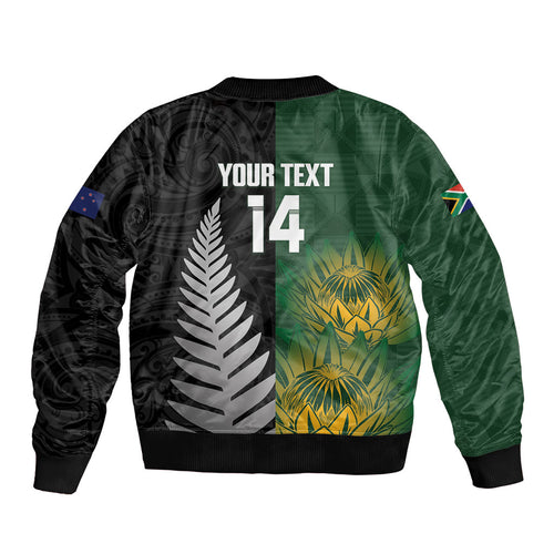 New Zealand and South Africa Rugby Custom Bomber Jacket Ultimate Rivalry All Black Springboks