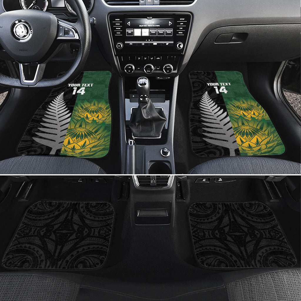 New Zealand and South Africa Rugby Custom Car Mats Ultimate Rivalry All Black Springboks