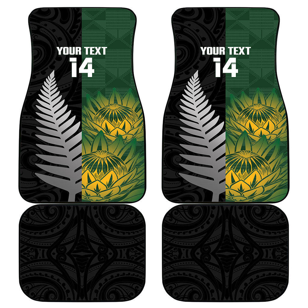 New Zealand and South Africa Rugby Custom Car Mats Ultimate Rivalry All Black Springboks