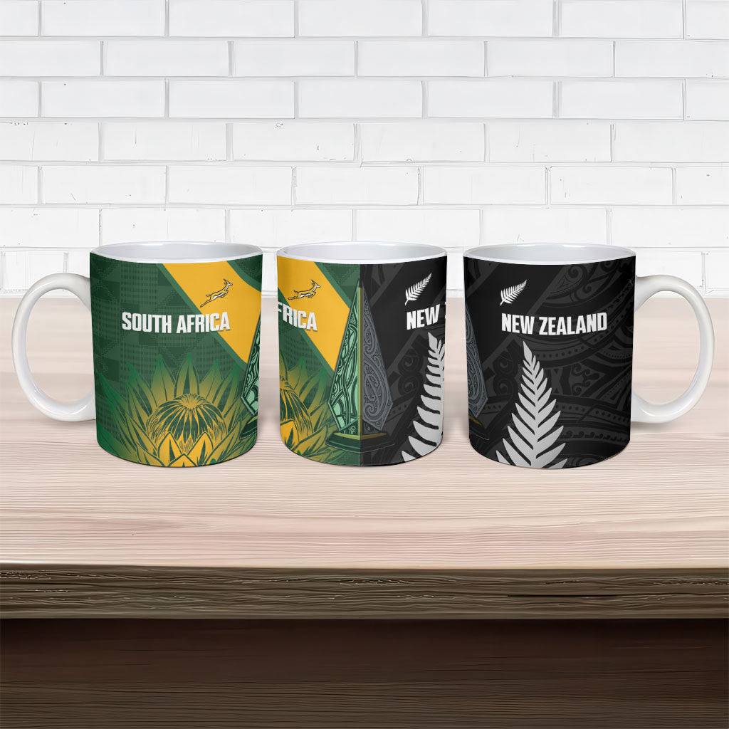 New Zealand and South Africa Rugby Ceramic Mug Ultimate Rivalry All Black Springboks