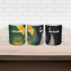 New Zealand and South Africa Rugby Ceramic Mug Ultimate Rivalry All Black Springboks