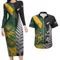 New Zealand and South Africa Rugby Custom Couples Matching Long Sleeve Bodycon Dress and Hawaiian Shirt Ultimate Rivalry All Black Springboks