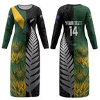 New Zealand and South Africa Rugby Custom Couples Matching Long Sleeve Bodycon Dress and Long Sleeve Button Shirt Ultimate Rivalry All Black Springboks
