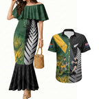 New Zealand and South Africa Rugby Custom Couples Matching Mermaid Dress and Hawaiian Shirt Ultimate Rivalry All Black Springboks