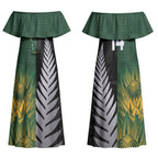 New Zealand and South Africa Rugby Custom Couples Matching Off Shoulder Maxi Dress and Hawaiian Shirt Ultimate Rivalry All Black Springboks
