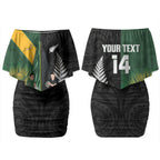 New Zealand and South Africa Rugby Custom Couples Matching Off Shoulder Short Dress and Hawaiian Shirt Ultimate Rivalry All Black Springboks