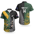 New Zealand and South Africa Rugby Custom Couples Matching Short Sleeve Bodycon Dress and Hawaiian Shirt Ultimate Rivalry All Black Springboks
