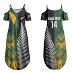 New Zealand and South Africa Rugby Custom Couples Matching Summer Maxi Dress and Hawaiian Shirt Ultimate Rivalry All Black Springboks