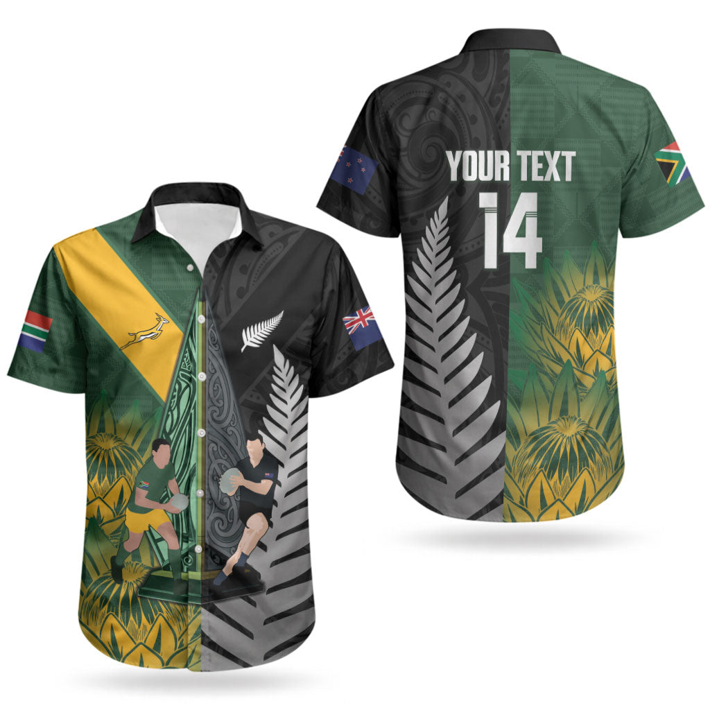 New Zealand and South Africa Rugby Custom Couples Matching Tank Maxi Dress and Hawaiian Shirt Ultimate Rivalry All Black Springboks