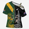 New Zealand and South Africa Rugby Custom Cross Shoulder Shirt Ultimate Rivalry All Black Springboks