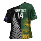 New Zealand and South Africa Rugby Custom Cross Shoulder Shirt Ultimate Rivalry All Black Springboks