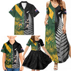 New Zealand and South Africa Rugby Custom Family Matching Summer Maxi Dress and Hawaiian Shirt Ultimate Rivalry All Black Springboks