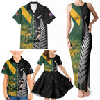 New Zealand and South Africa Rugby Custom Family Matching Tank Maxi Dress and Hawaiian Shirt Ultimate Rivalry All Black Springboks