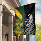 New Zealand and South Africa Rugby Garden Flag Ultimate Rivalry All Black Springboks