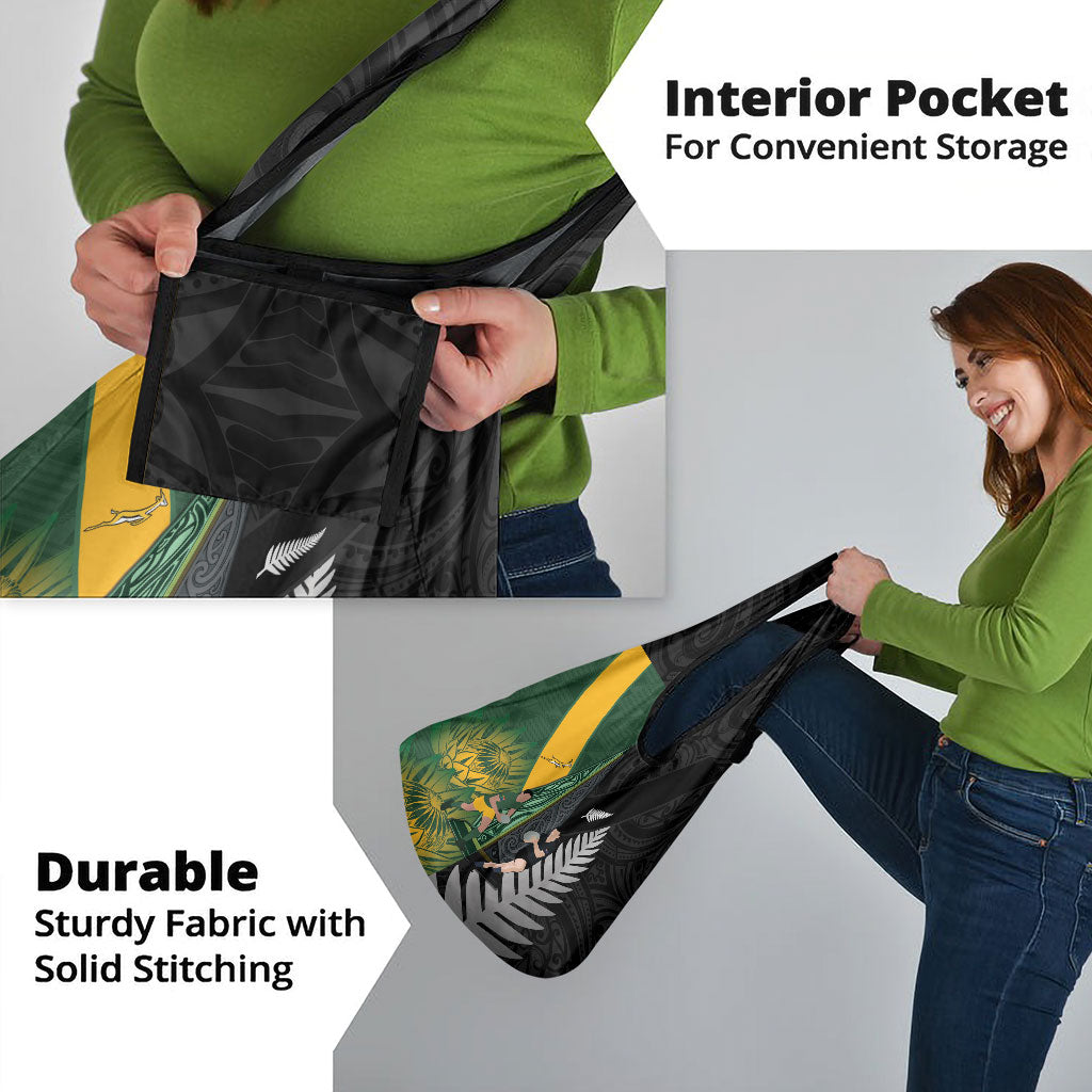 New Zealand and South Africa Rugby Grocery Bag Ultimate Rivalry All Black Springboks