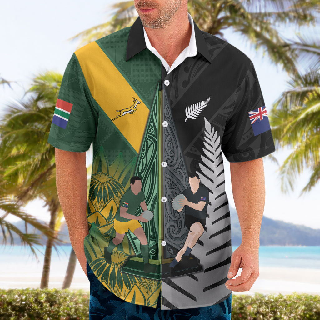 New Zealand and South Africa Rugby Custom Hawaiian Shirt Ultimate Rivalry All Black Springboks