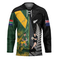 New Zealand and South Africa Rugby Custom Hockey Jersey Ultimate Rivalry All Black Springboks
