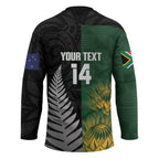 New Zealand and South Africa Rugby Custom Hockey Jersey Ultimate Rivalry All Black Springboks